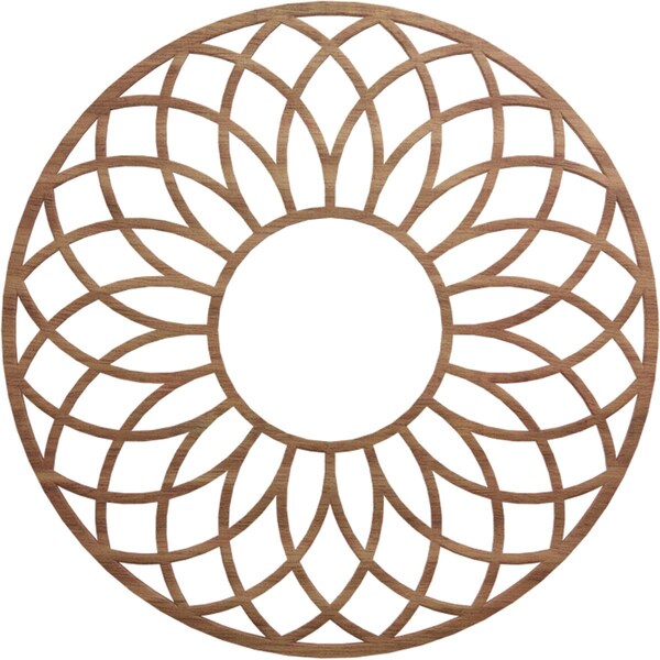 Ekena Millwork Cannes Wood Fretwork Pierced Ceiling Medallion, Walnut, 26"OD x 8 7/8"ID x 1/4"T CMWP26X26X0250CNWA - main